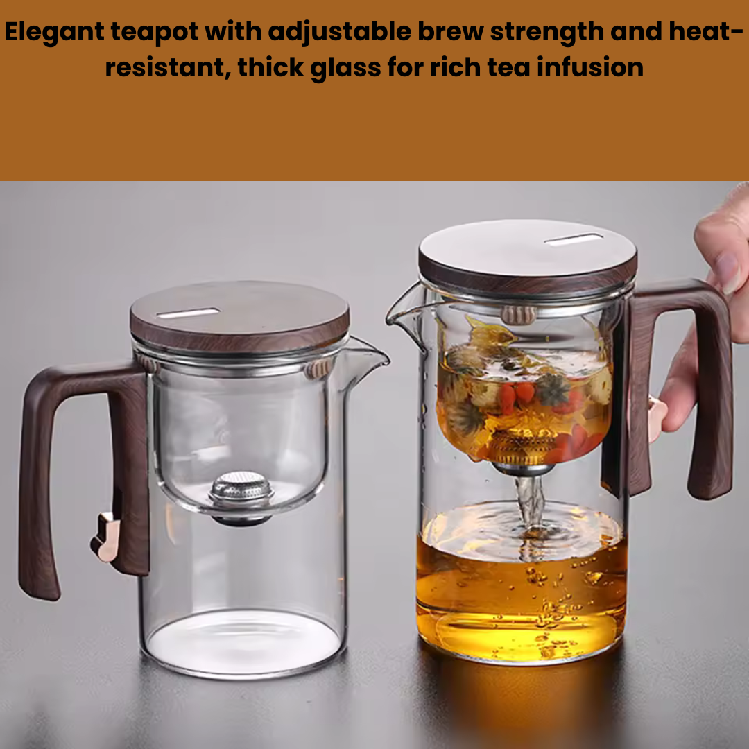 Magnetic Glass Tea Infuser – One-Click Filtration Teapot Set (520ML/720ML)