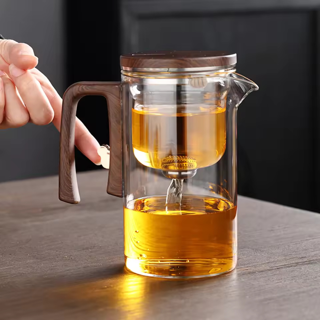 Magnetic Glass Tea Infuser – One-Click Filtration Teapot Set (520ML/720ML)