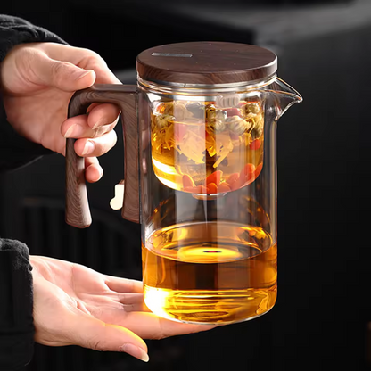 Magnetic Glass Tea Infuser – One-Click Filtration Teapot Set (520ML/720ML)